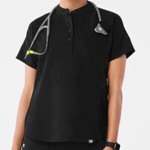 NEW FIGS Women Manila Oversized Scrub Top Limited Edition Black S RARE NWT